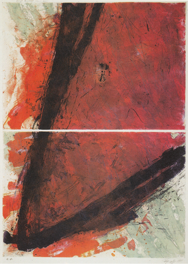 Balance, Farbradierung auf Bütten, 160 x 110 cm, 1988