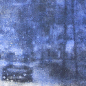 Regen1 (2025), Farbradierung Foto-Aquatinta mit Prägung auf Bütten, 80 x110  cm, Unikat